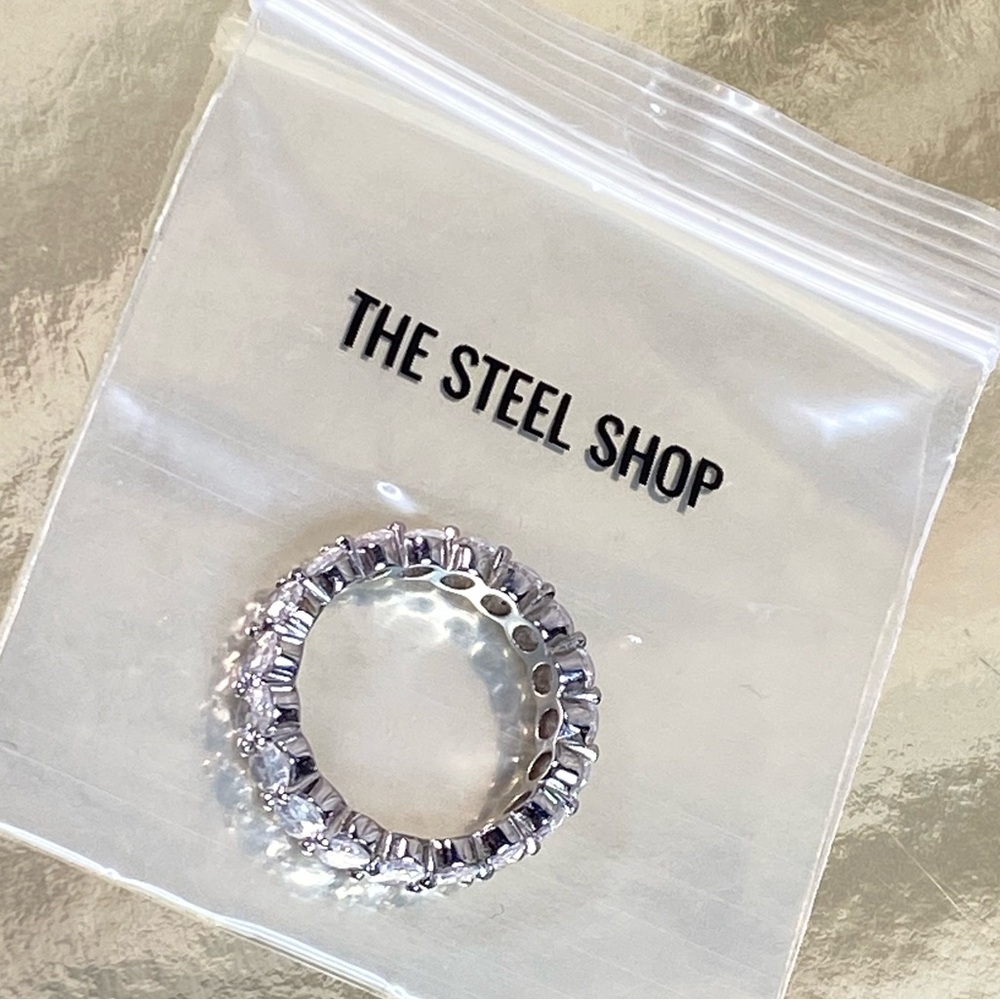 Oval Stainless Steel Eternity Band